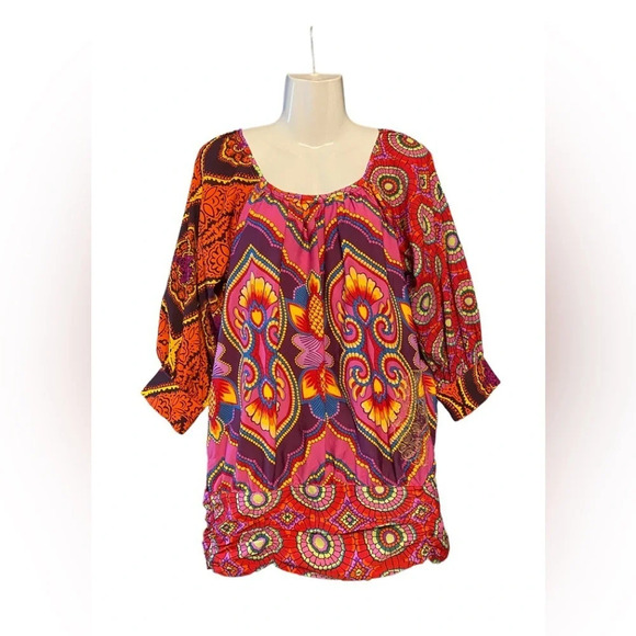 Desigual Long Line Boho Tunic Top - Picture 1 of 10